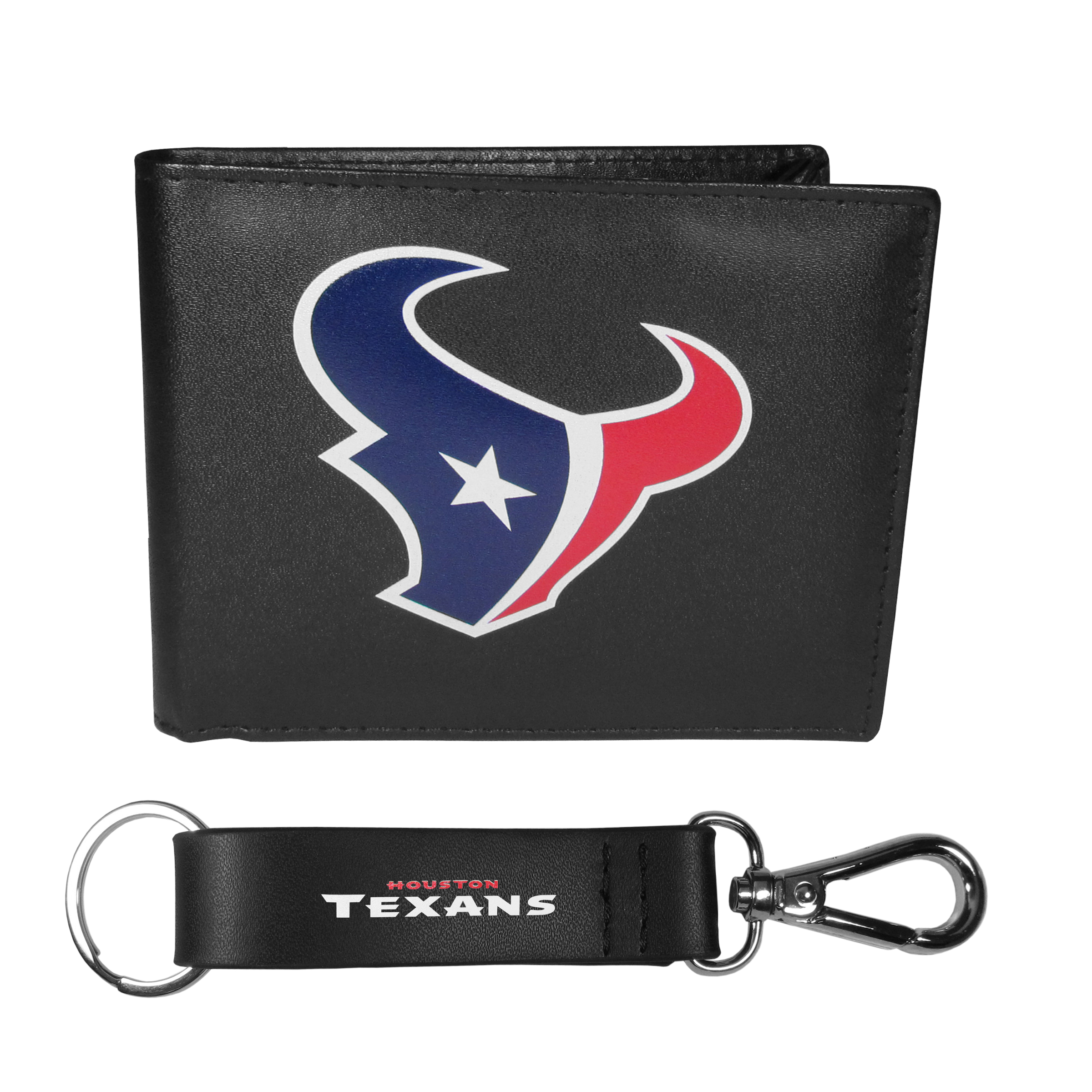 Houston Texans Bi-fold Wallet & Strap Key Chain    