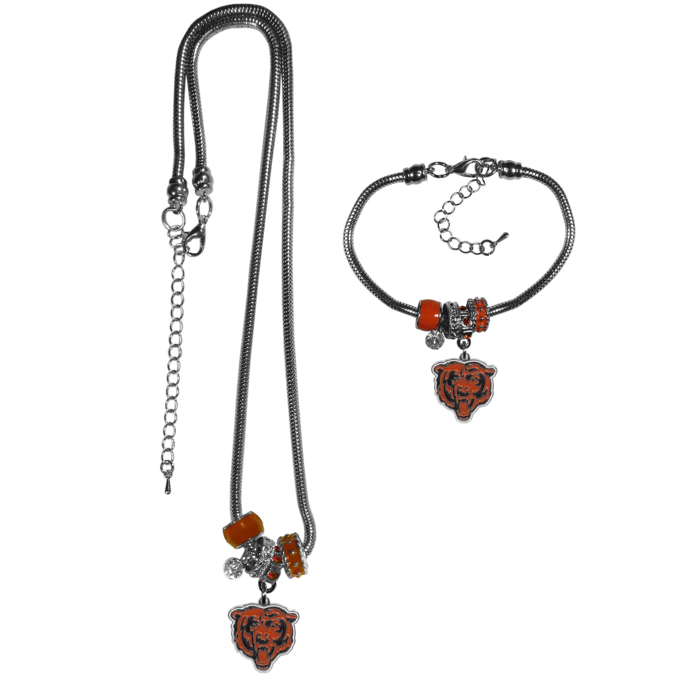 Chicago Bears Euro Bead Necklace and Bracelet Set    