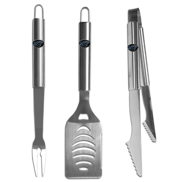 Carolina Panthers 3 pc Stainless Steel BBQ Set    