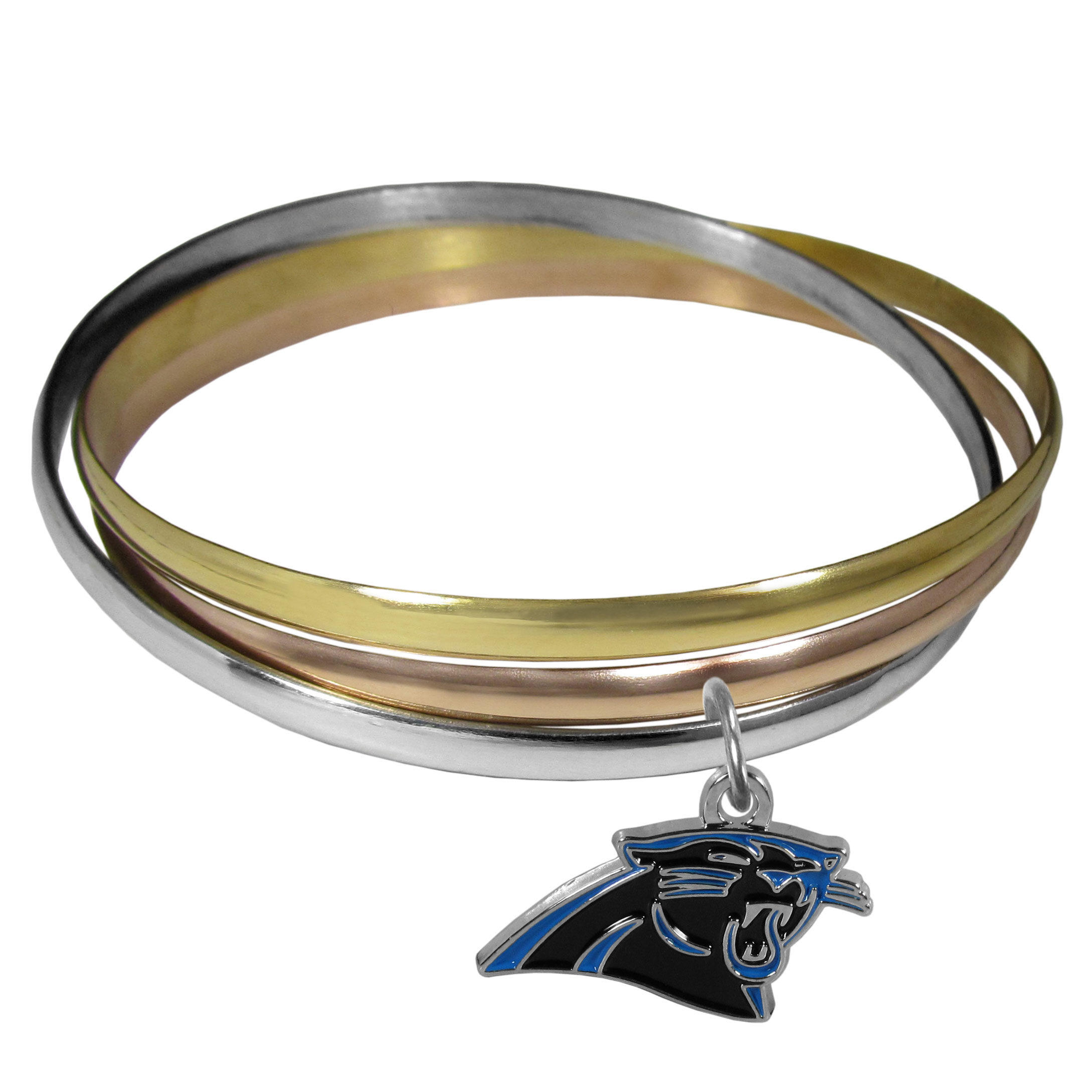 Carolina Panthers Tri-color Bangle Bracelet    