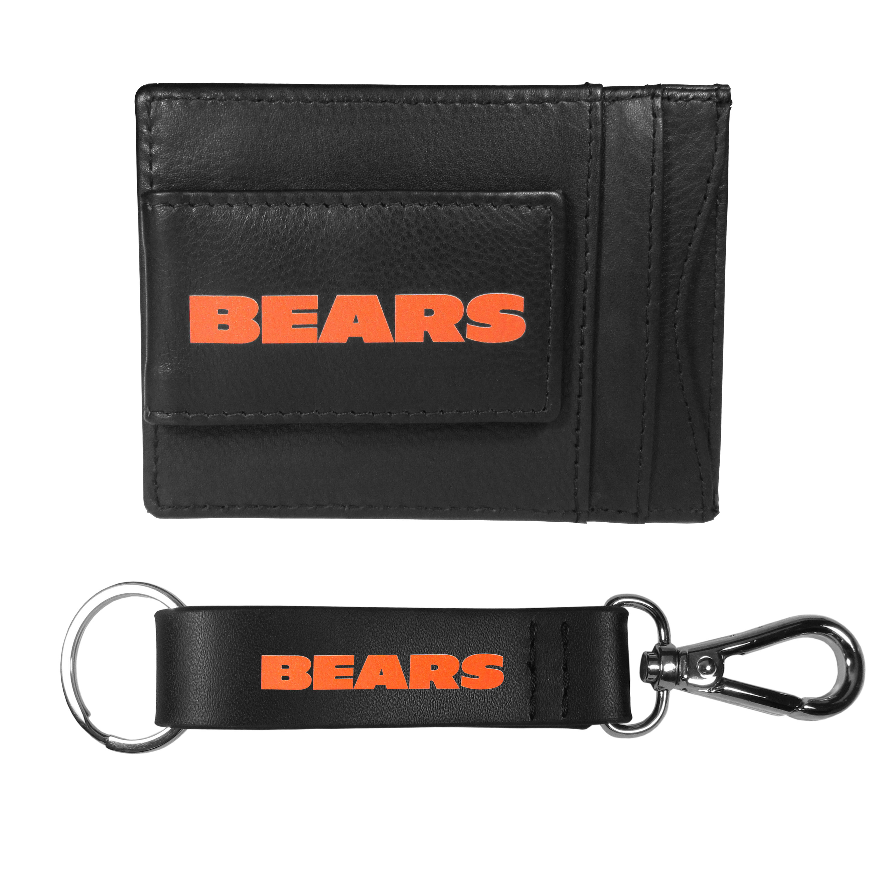 Chicago Bears Leather Cash & Cardholder & Strap Key Chain    