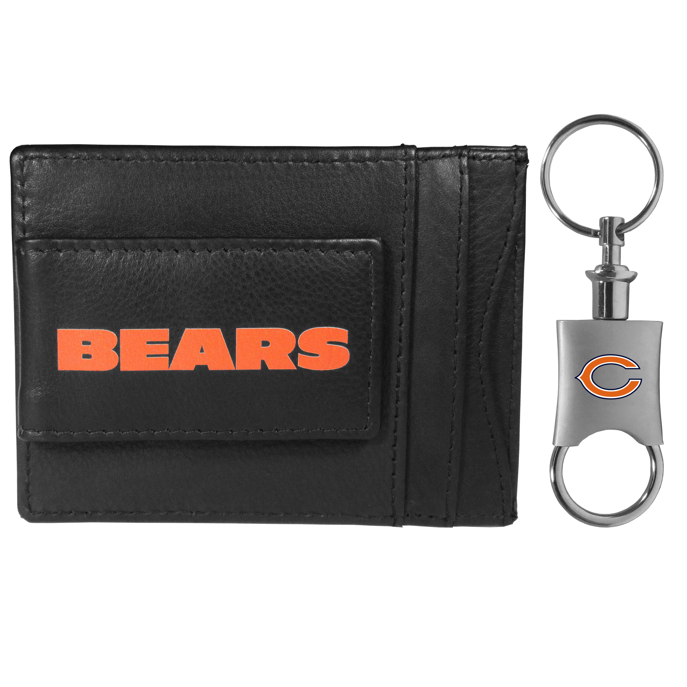 Chicago Bears Leather Cash & Cardholder & Valet Key Chain    