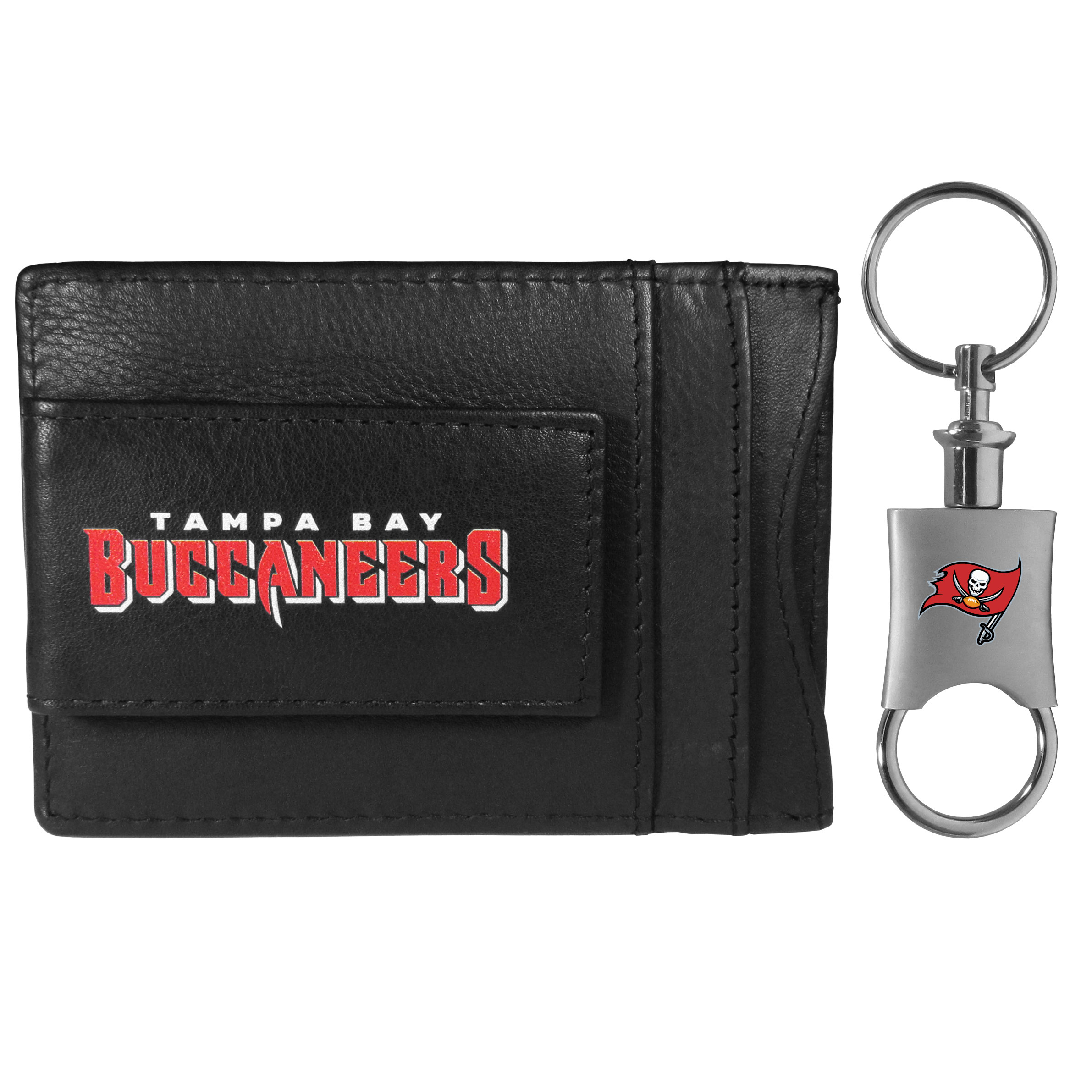 Tampa Bay Buccaneers Leather Cash & Cardholder & Valet Key Chain    