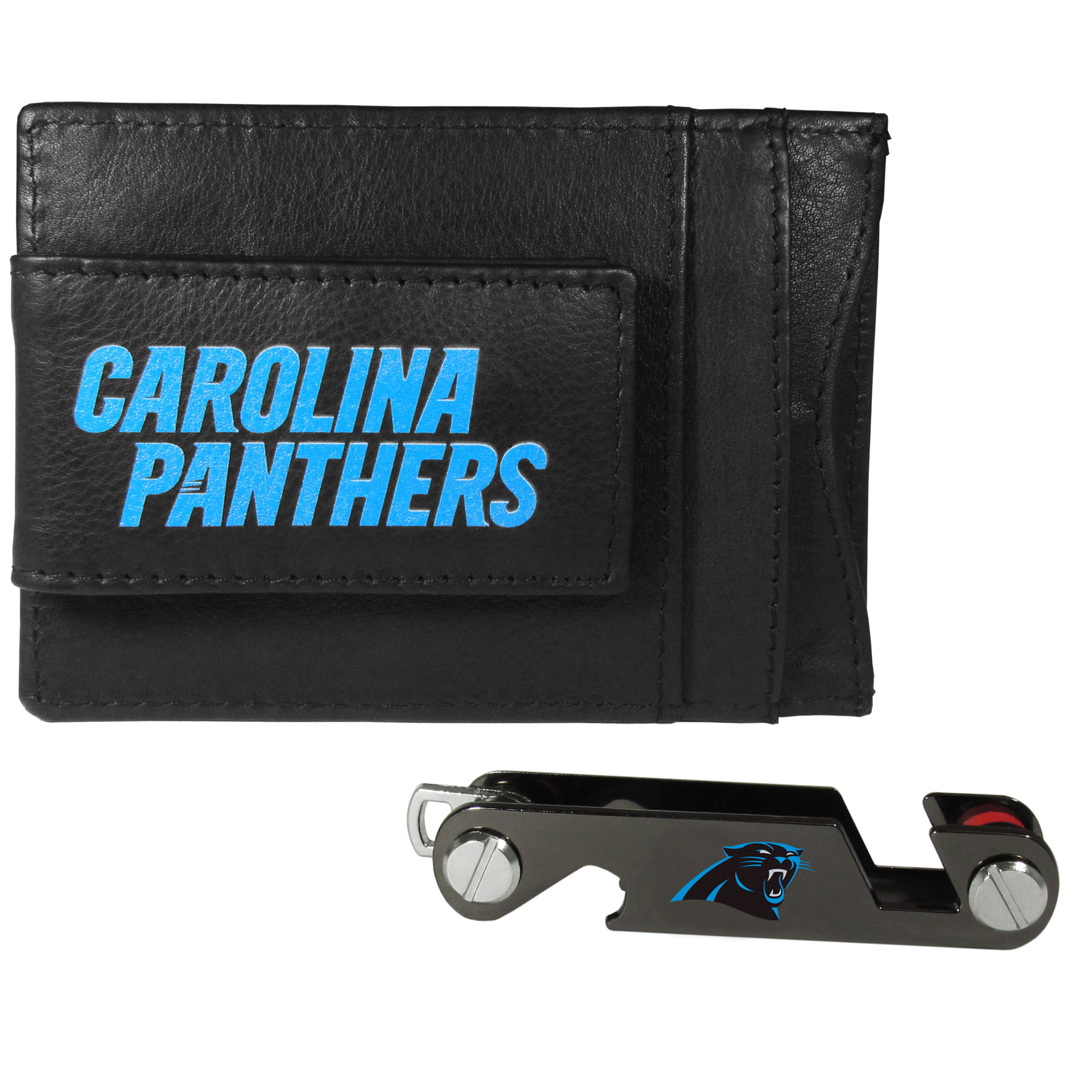 Carolina Panthers Leather Cash & Cardholder & Key Organizer    