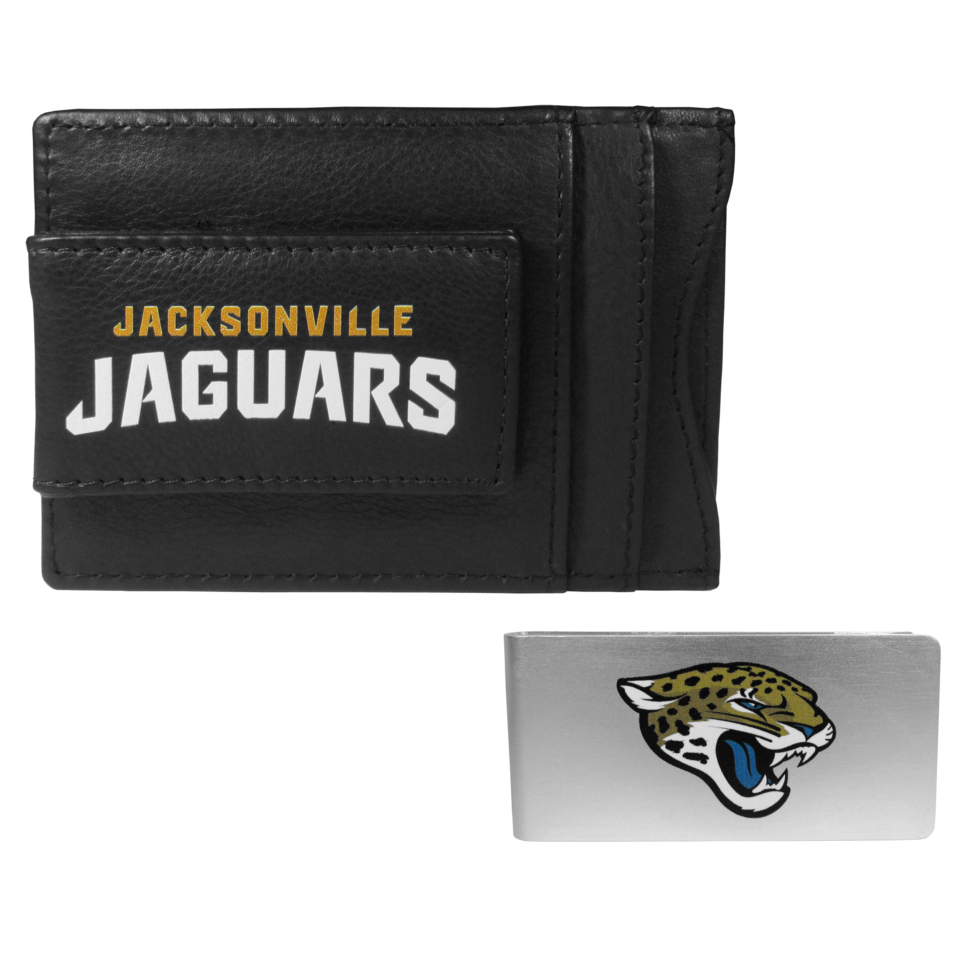 Jacksonville Jaguars Leather Cash & Cardholder & Money Clip    