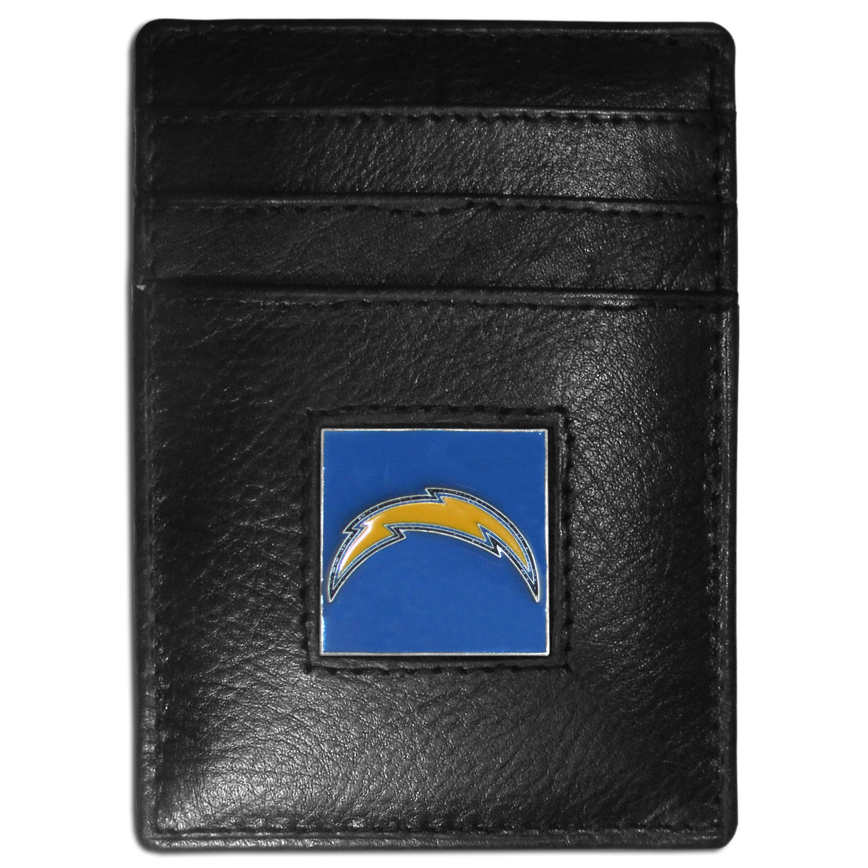 Los Angeles Chargers Leather Money Clip/Cardholder Packaged in Gift Box    