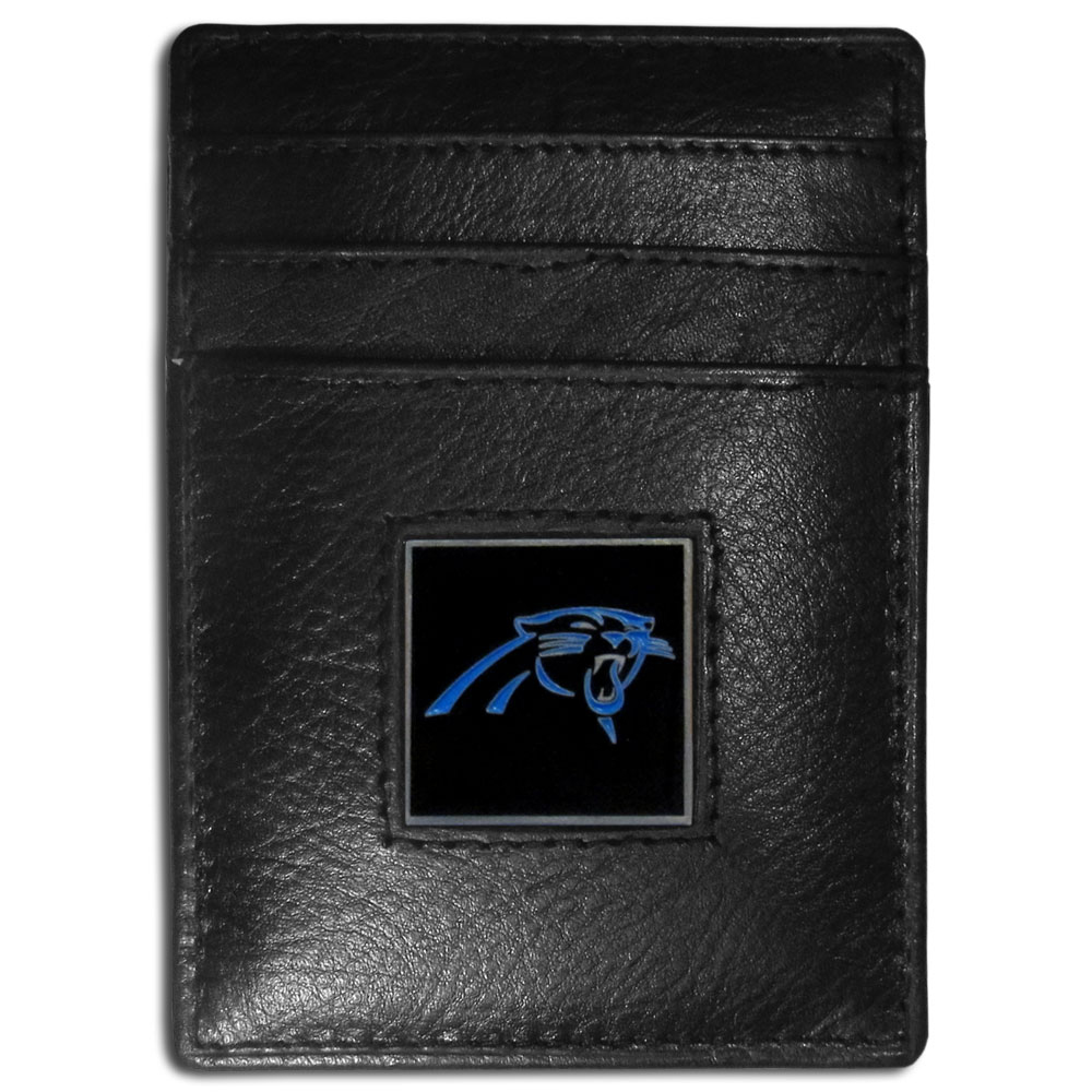 Carolina Panthers Leather Money Clip/Cardholder Packaged in Gift Box    