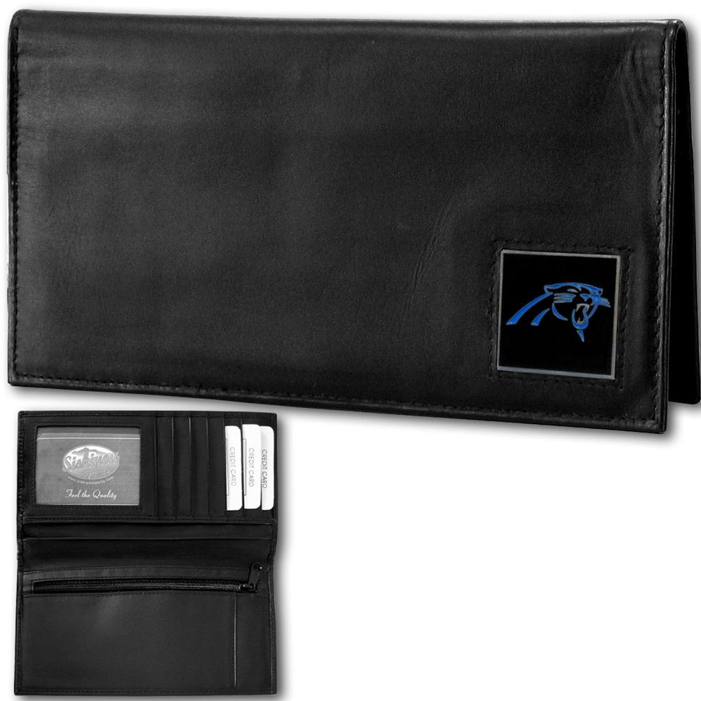 Carolina Panthers Deluxe Leather Checkbook Cover    