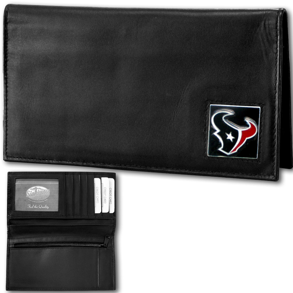 Houston Texans Deluxe Leather Checkbook Cover    