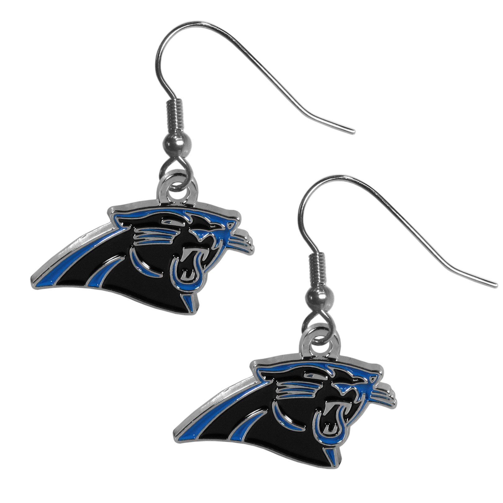 Carolina Panthers Chrome Dangle Earrings    