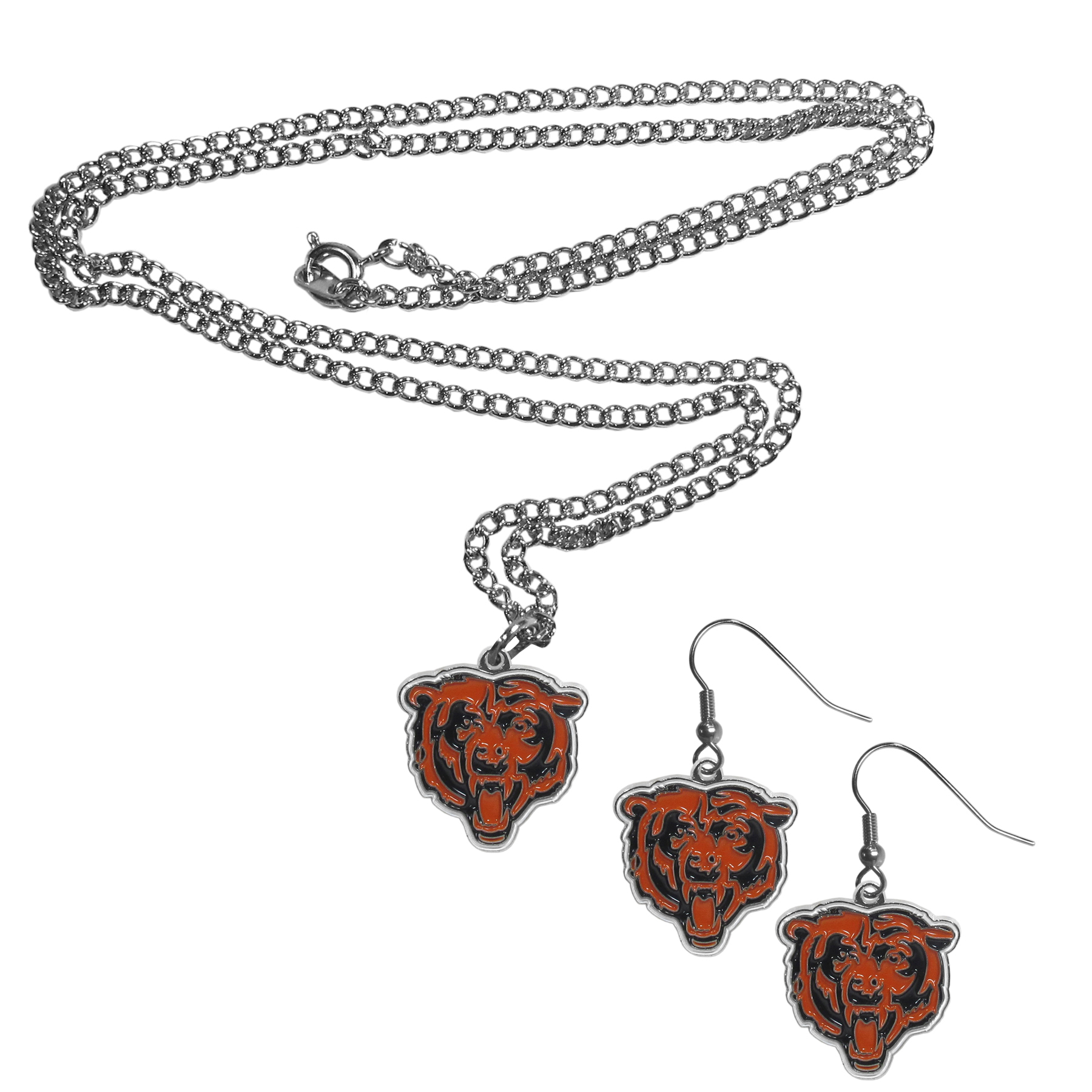 Chicago Bears Dangle Earrings and Chain Necklace Set    