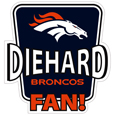 Denver Broncos Die-Hard Fan Auto Decal