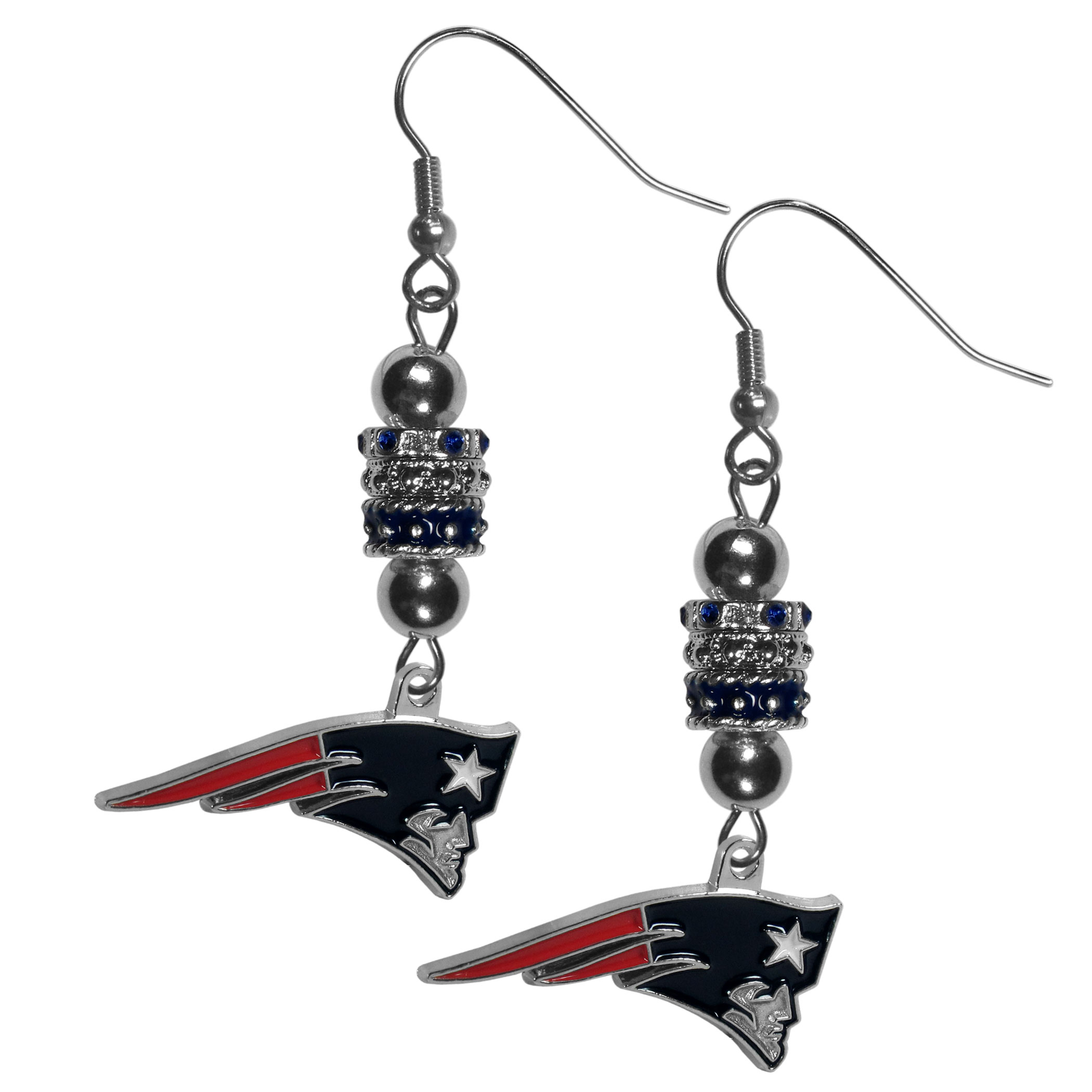 New England Patriots Euro Bead Earrings    