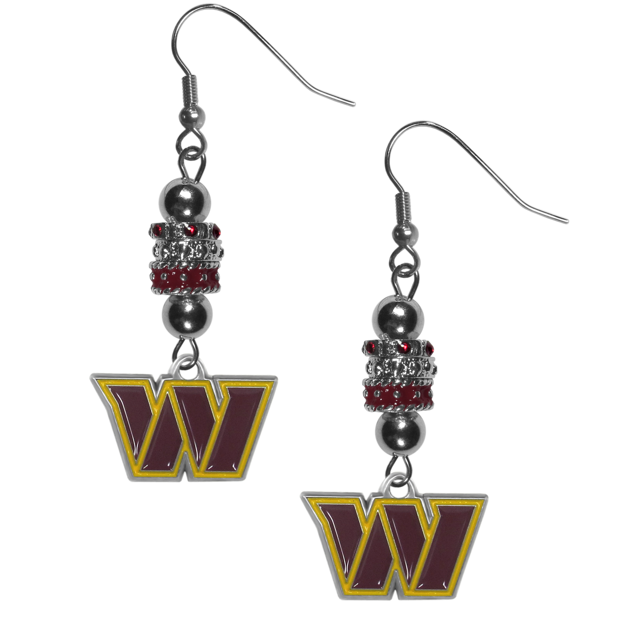 Washington Commanders Euro Bead Earrings    