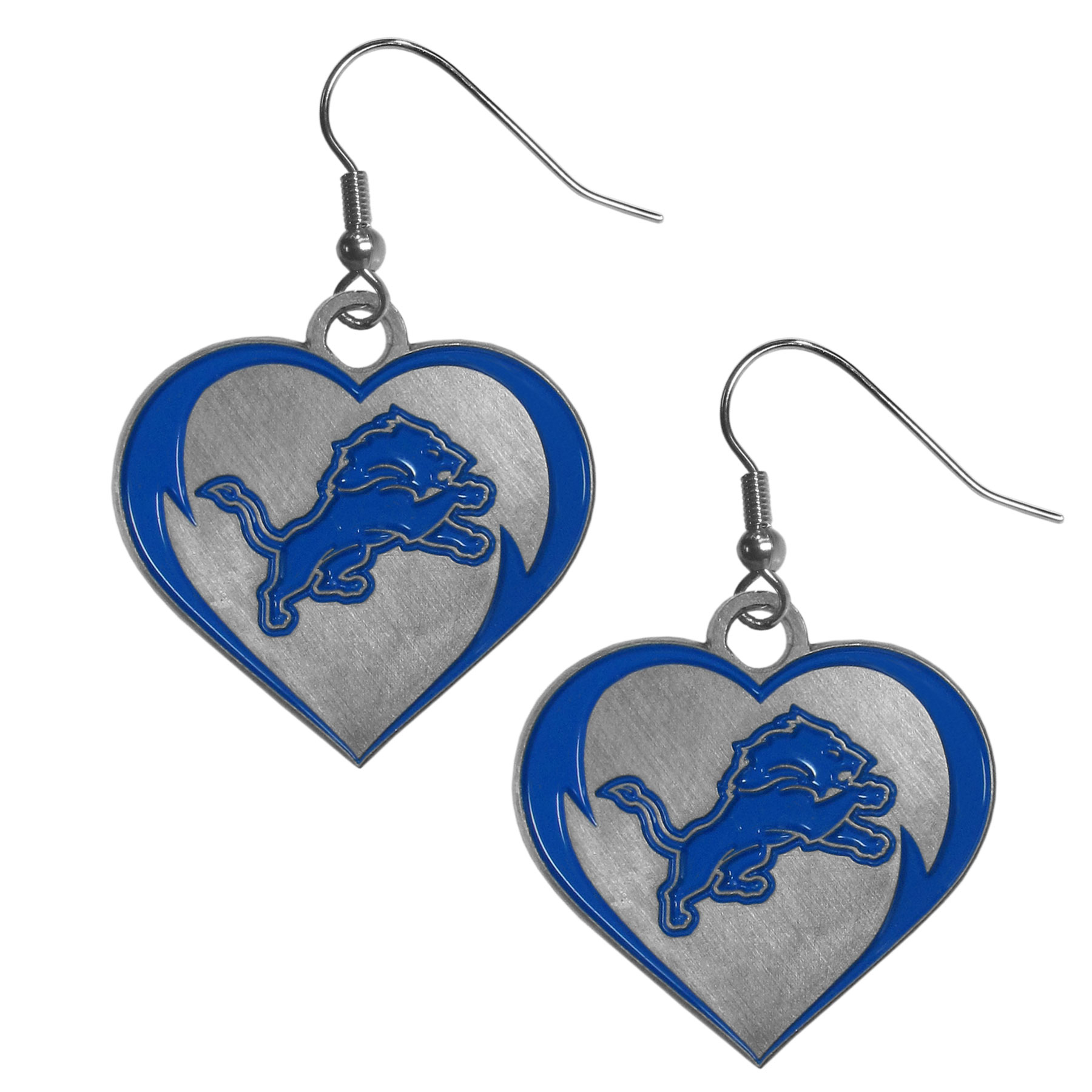 Detroit Lions Heart Dangle Earrings    