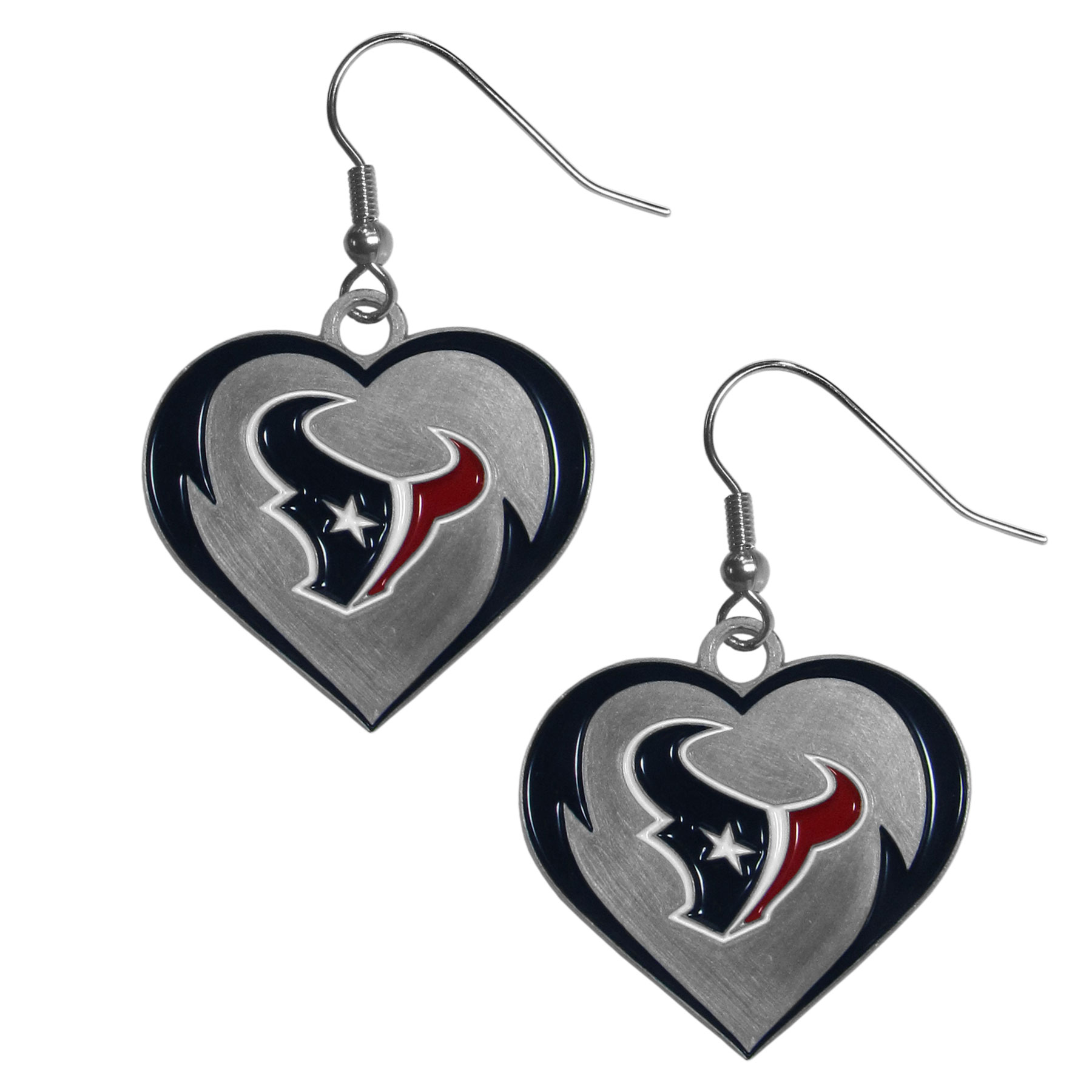 Houston Texans Heart Dangle Earrings    