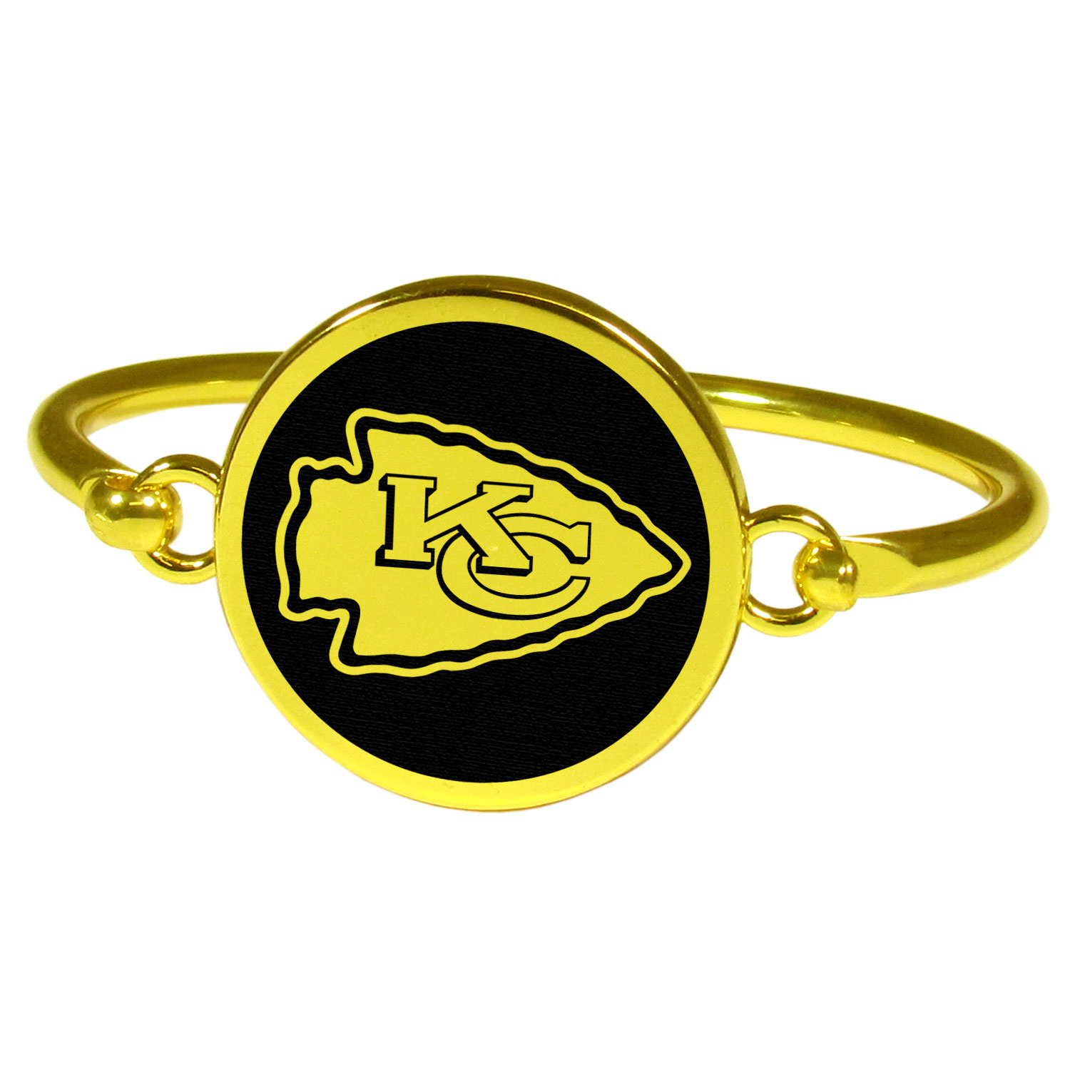 Kansas City Chiefs Gold Tone Bangle Bracelet    