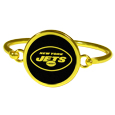 New York Jets Gold Tone Bangle Bracelet