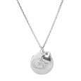Sterling Silver Circle with Heart Charm Necklace