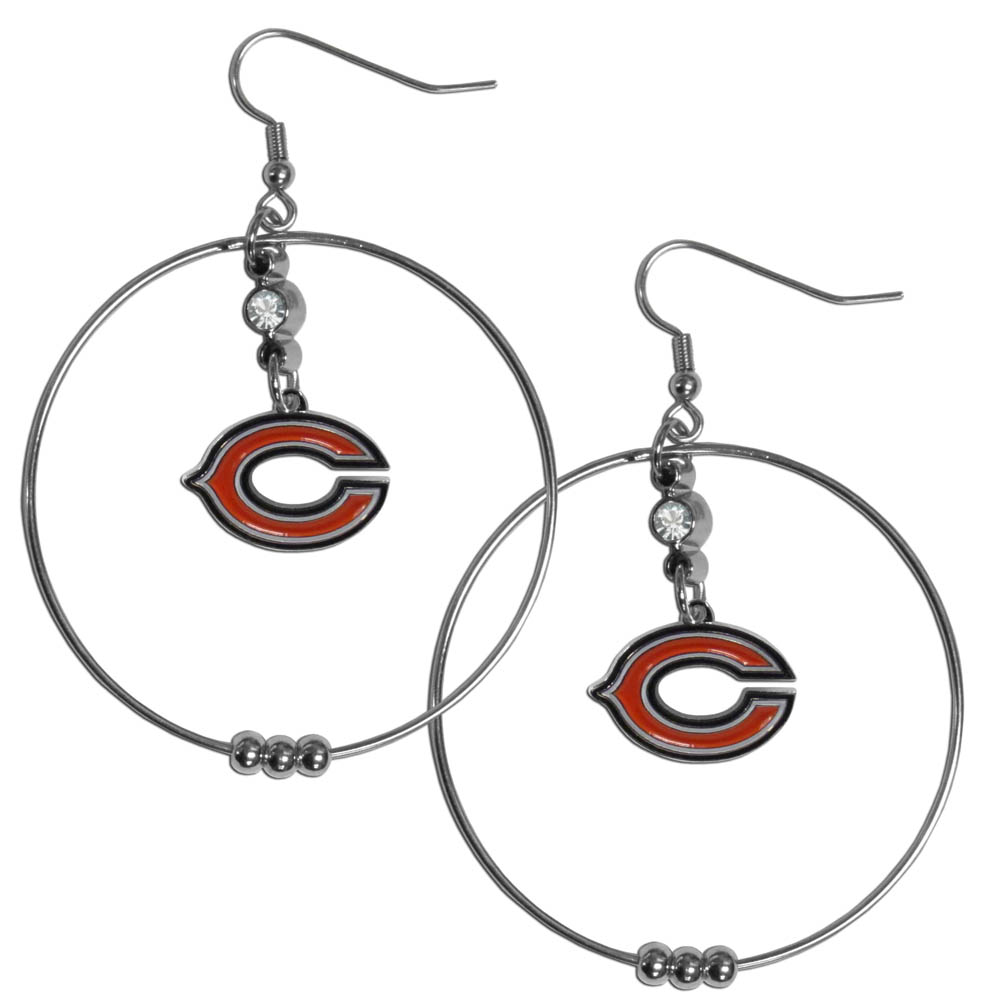 Chicago Bears 2 Inch Hoop Earrings    