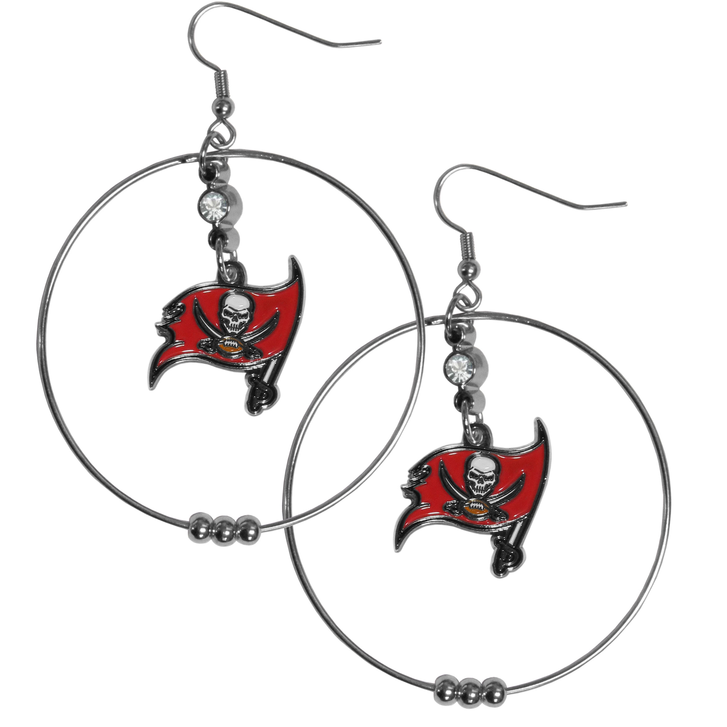 Tampa Bay Buccaneers 2 Inch Hoop Earrings    