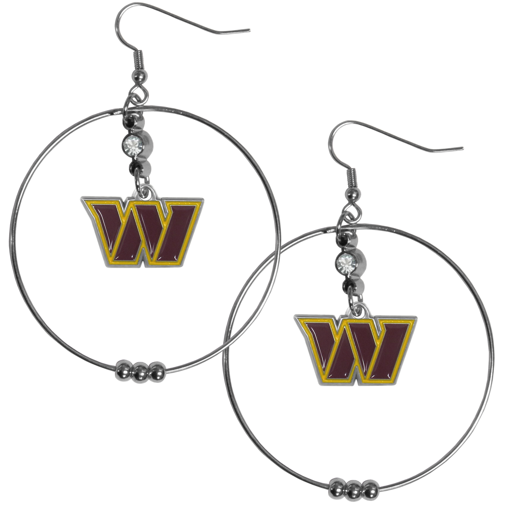 Washington Commanders 2 Inch Hoop Earrings    