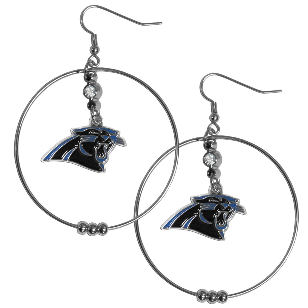 Carolina Panthers 2 Inch Hoop Earrings    