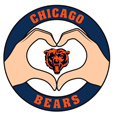 Chicago Bears Heart Hands Decal
