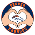 Denver Broncos Heart Hands Decal