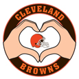 Cleveland Browns Heart Hands Decal