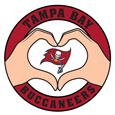 Tampa Bay Buccaneers Heart Hands Decal