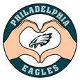 Philadelphia Eagles Heart Hands Decal