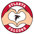 Atlanta Falcons Heart Hands Decal