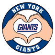 New York Giants Heart Hands Decal