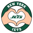 New York Jets Heart Hands Decal
