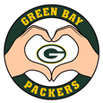 Green Bay Packers Heart Hands Decal