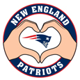 New England Patriots Heart Hands Decal