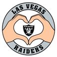 Las Vegas Raiders Heart Hands Decal