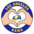 Los Angeles Rams Heart Hands Decal
