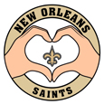 New Orleans Saints Heart Hands Decal