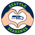 Seattle Seahawks Heart Hands Decal