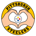 Pittsburgh Steelers Heart Hands Decal