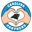 Carolina Panthers Heart Hands Decal
