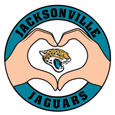 Jacksonville Jaguars Heart Hands Decal