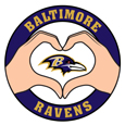 Baltimore Ravens Heart Hands Decal