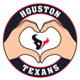 Houston Texans Heart Hands Decal