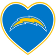 Los Angeles Chargers Heart Decal