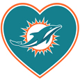 Miami Dolphins Heart Decal