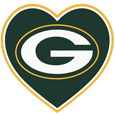 Green Bay Packers Heart Decal