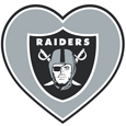 Las Vegas Raiders Heart Decal